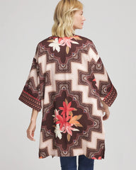 Chico's Outlet Cacao Long Mixed-Print Kimono
