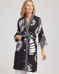 Chico's Outlet Black Tie-Front Long Kimono
