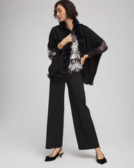 Chico's Online Black Faux Fur Cocoon