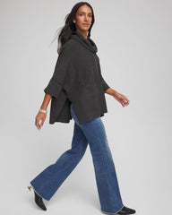 Chico's Discount Graphite Heather Gray Cowlneck Poncho