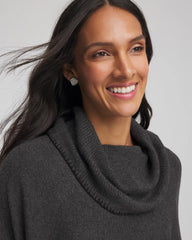 Chico's Discount Graphite Heather Gray Cowlneck Poncho