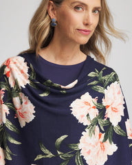 Chico's Sale Passport Blue Asymmetrical Convertible Sweater Poncho