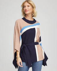 Chico's For Sale Passport Blue Belted Colorblock Poncho