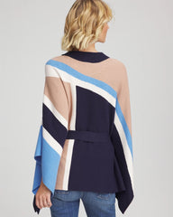 Chico's For Sale Passport Blue Belted Colorblock Poncho