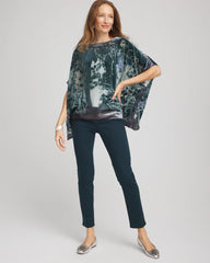 Chico's Online Striking Teal Velvet Burnout Passion Poncho