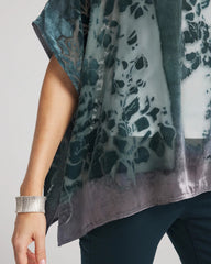 Chico's Online Striking Teal Velvet Burnout Passion Poncho