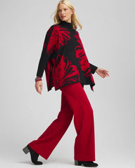 Chico's Discount Black Floral Poncho