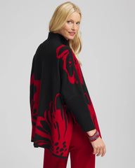 Chico's Discount Black Floral Poncho