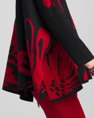 Chico's Discount Black Floral Poncho