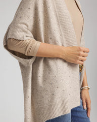 Chico's Sale Neutral Embellished Cocoon Ruana