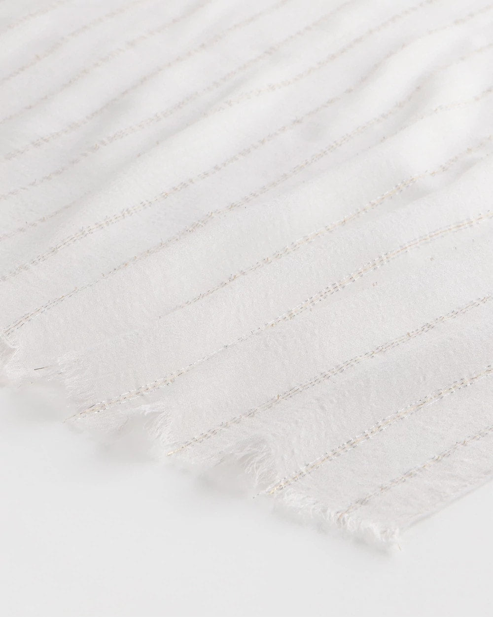 Chico's Outlet White Lurex Oblong Scarf