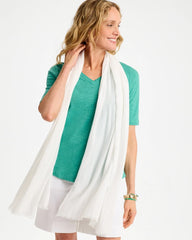 Chico's Outlet White Lurex Oblong Scarf