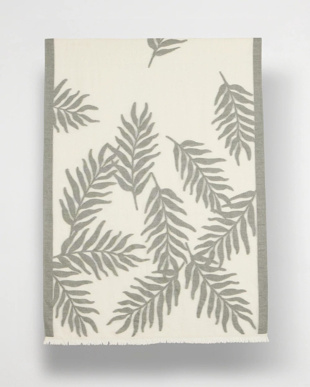 Chico's Online White Palm Embroidered Oblong Scarf