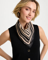 Chico's Sale Black Polka Dot Square Scarf