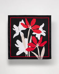 Chico's On Sale Black Polka Dot Floral Square Scarf