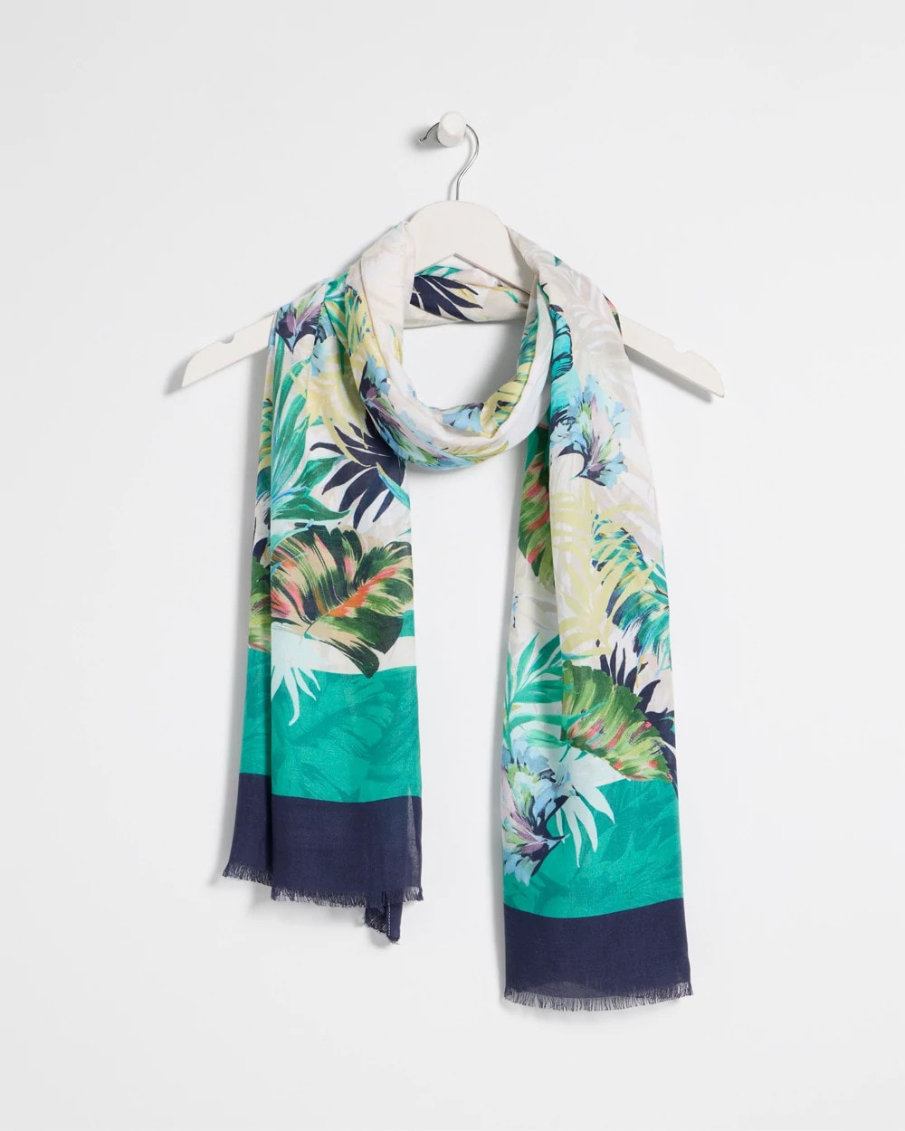 Chico's Online Topanga Green Printed Oblong Scarf