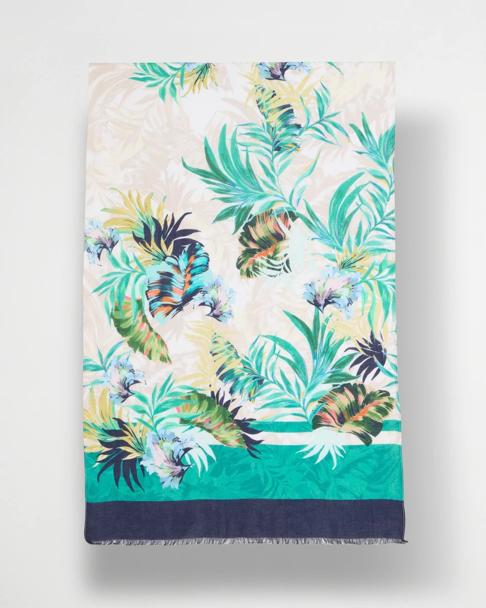 Chico's Online Topanga Green Printed Oblong Scarf