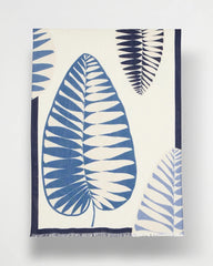 Chico's Discount Passport Blue Palm Frond Oblong Scarf