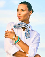 Chico's Sale Passport Blue Beach Square Scarf