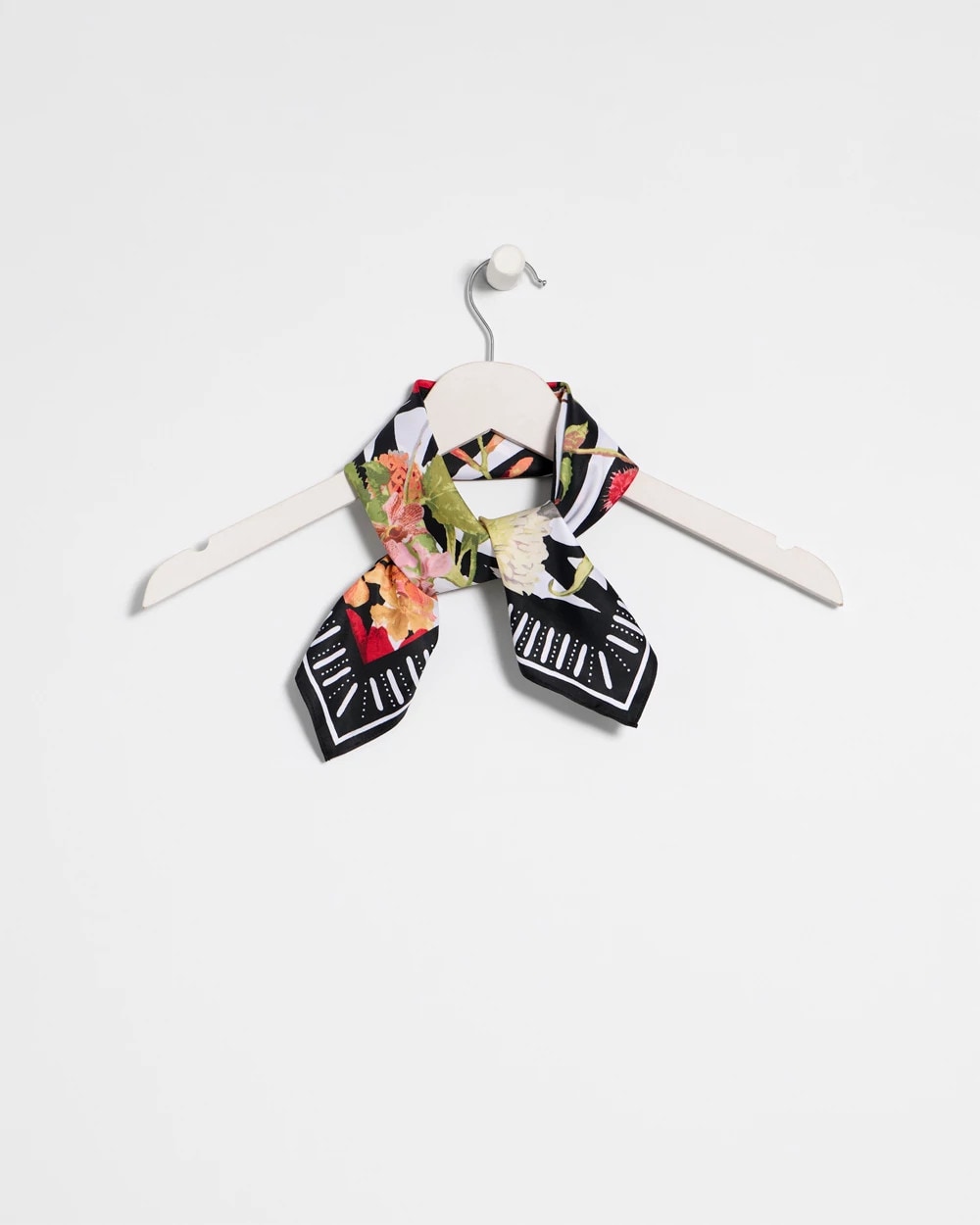 Chico's Outlet Black Tropical Square Scarf