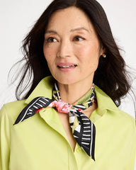Chico's Outlet Black Tropical Square Scarf