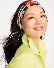 Chico's Outlet Black Tropical Square Scarf