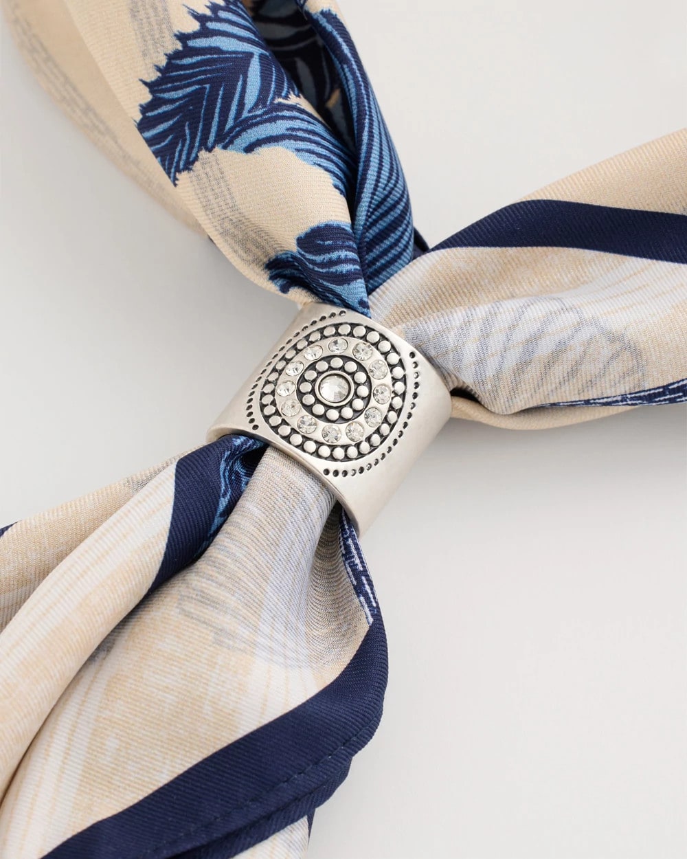 Chico's On Sale Silver Medallion Motif Scarf Ring