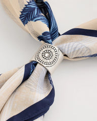 Chico's On Sale Silver Medallion Motif Scarf Ring