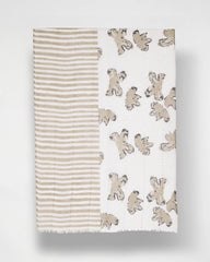 Chico's For Sale Neutral Striped Floral Oblong Scarf