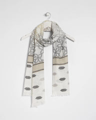 Chico's Discount Neutral Neutral Paisley Polka Dot Oblong Scarf