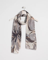 Chico's Sale Neutral Foiled Floral Oblong Scarf