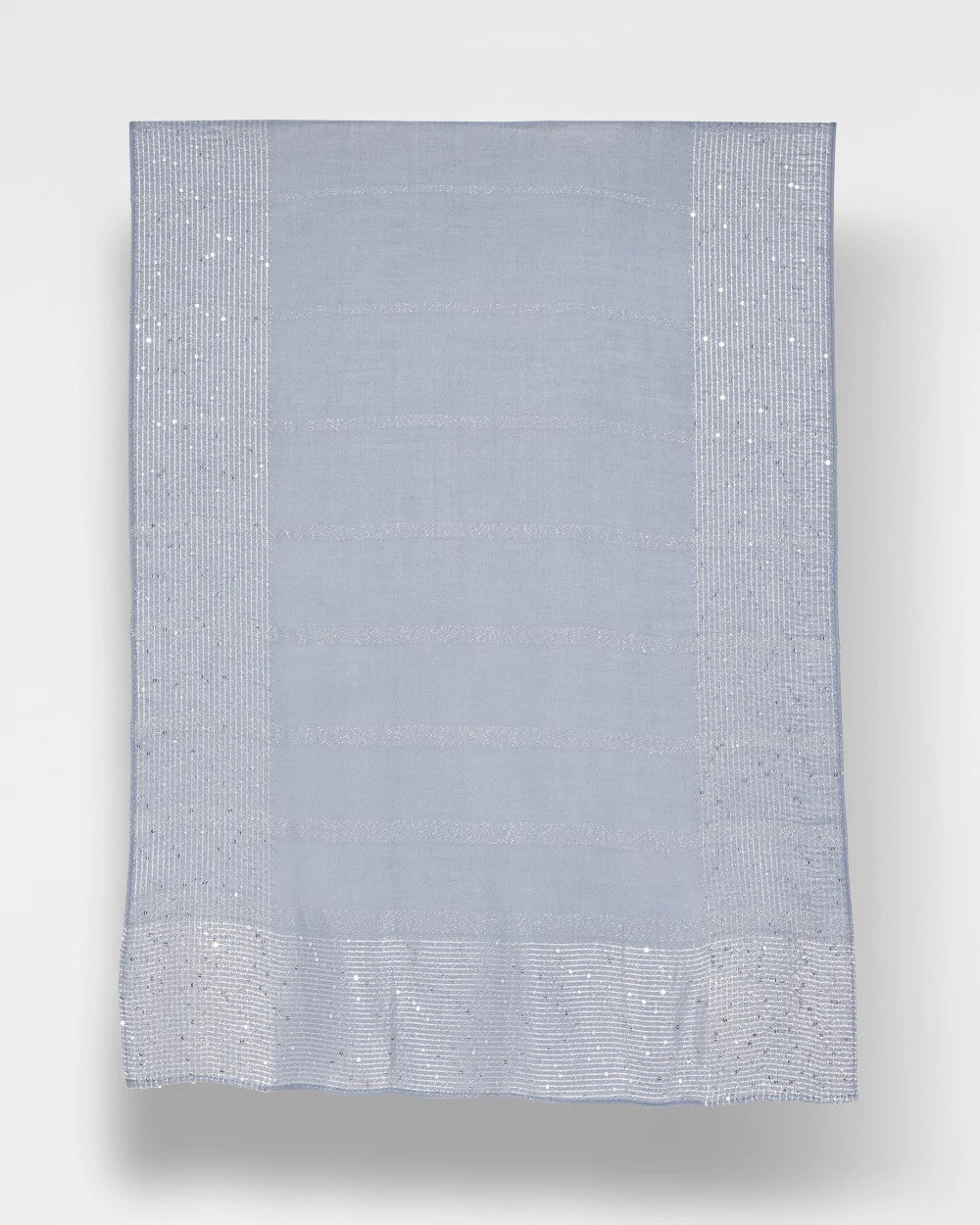 Chico's For Sale Blue Lurex Trim Oblong Scarf