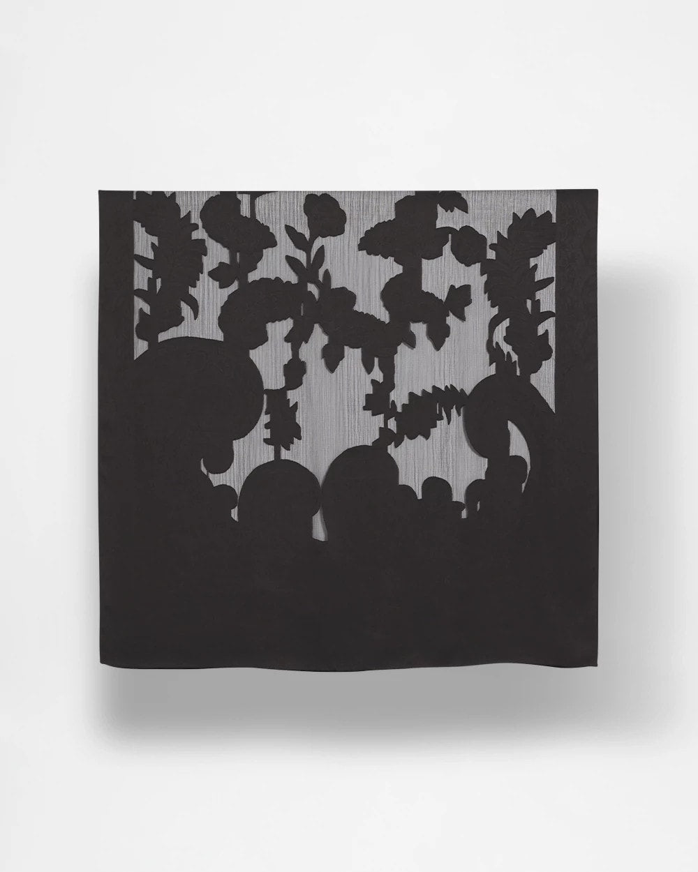 Chico's Online Black Floral Burnout Oblong Scarf