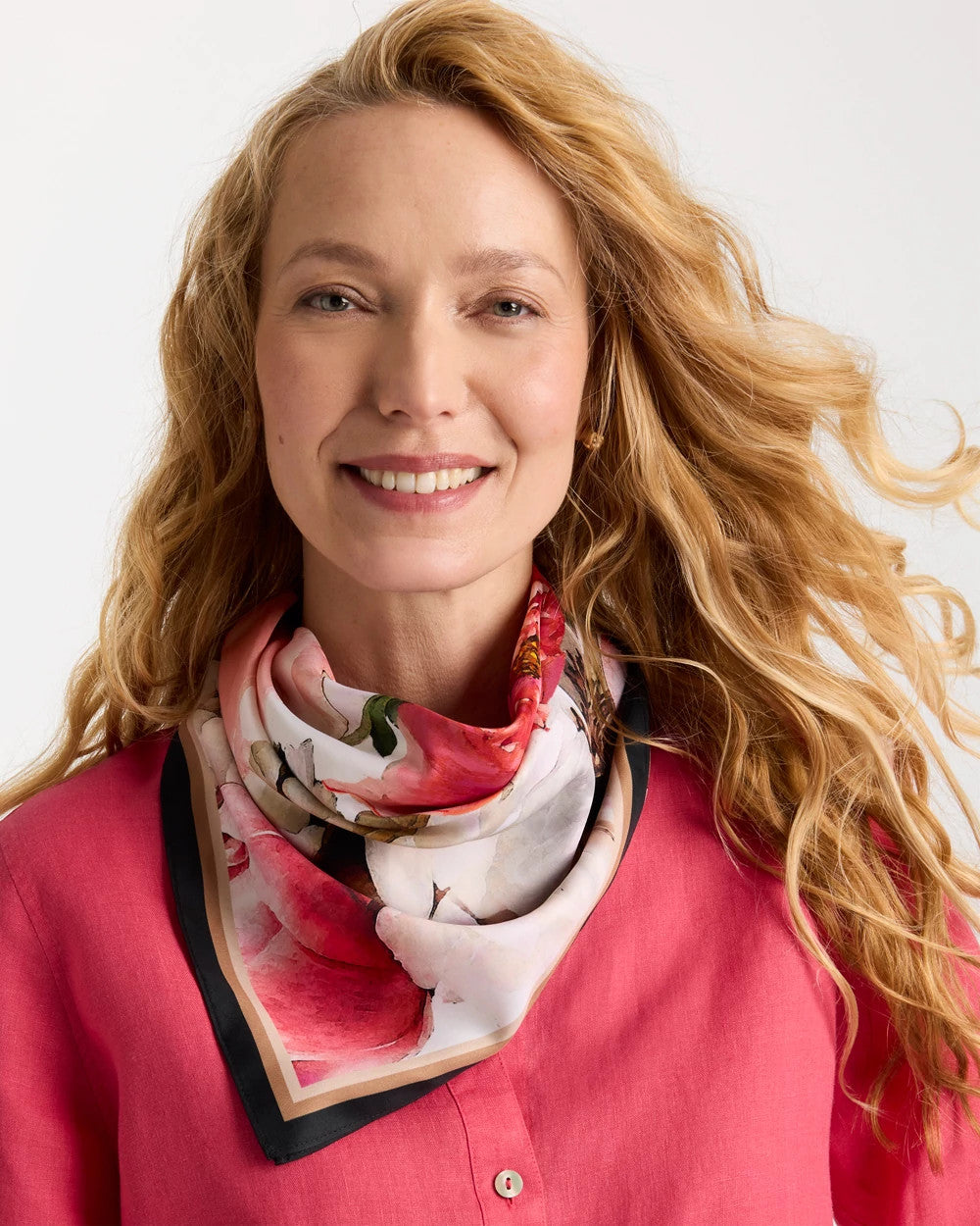 Chico's Sale Ecru Botanic Burst Square Scarf