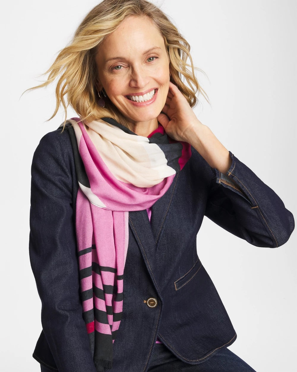 Chico's Outlet Berry Compote Berry Compote Oblong Scarf