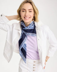 Chico's Discount Amparo Blue Ellie Sprigs Square Scarf