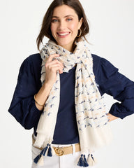 Chico's Outlet Multi Fringe Oblong Scarf