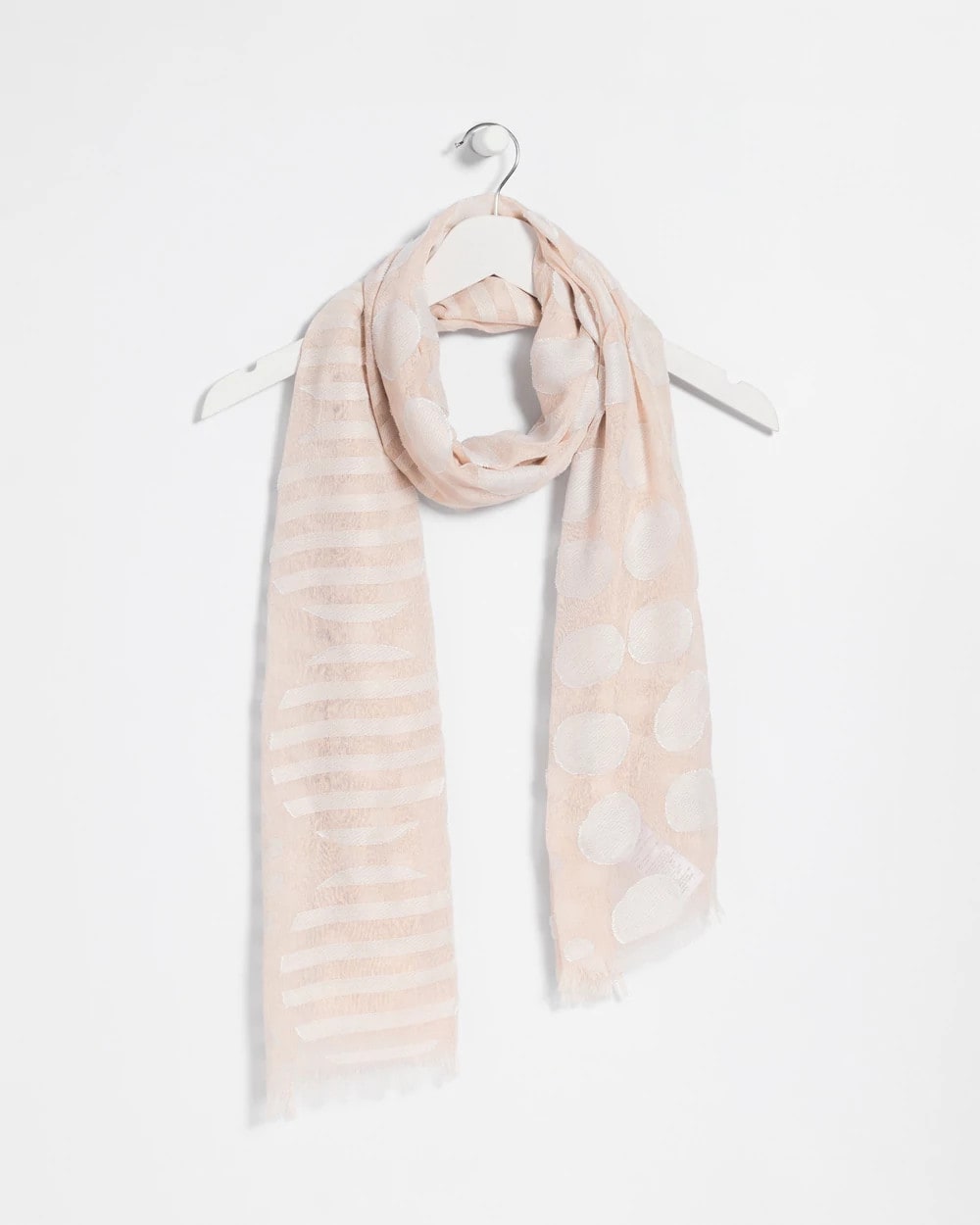 Chico's On Sale Neutral Neutral Polka Dot Oblong Scarf