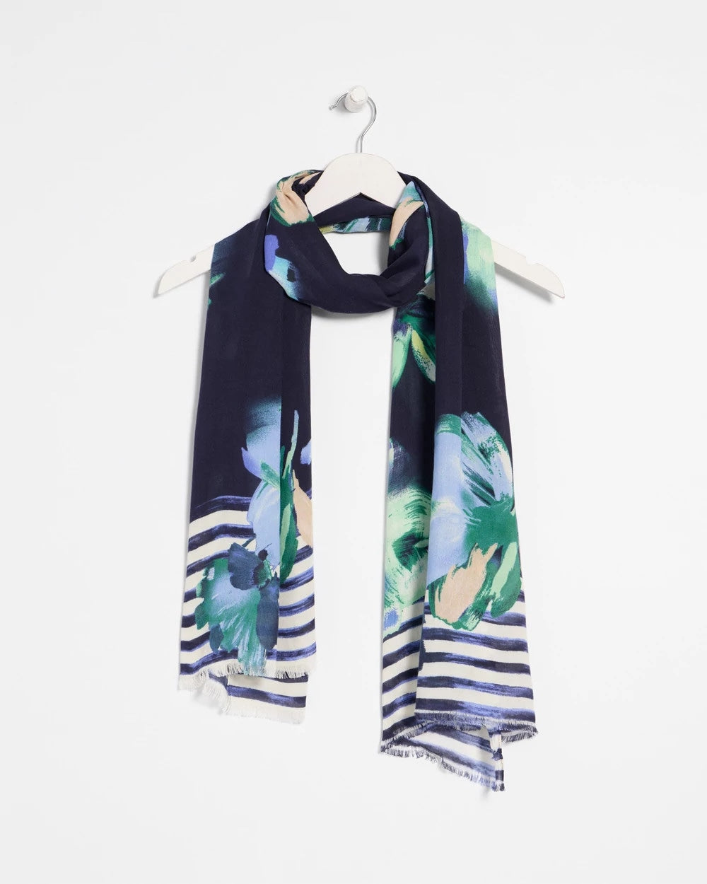 Chico's Outlet Passport Blue Printed Oblong Scarf