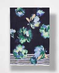 Chico's Outlet Passport Blue Printed Oblong Scarf
