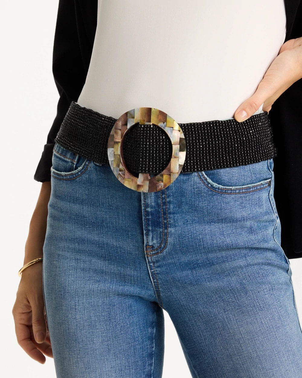 Chico's Outlet Black Chico's x Romi Oz Stretch Belt