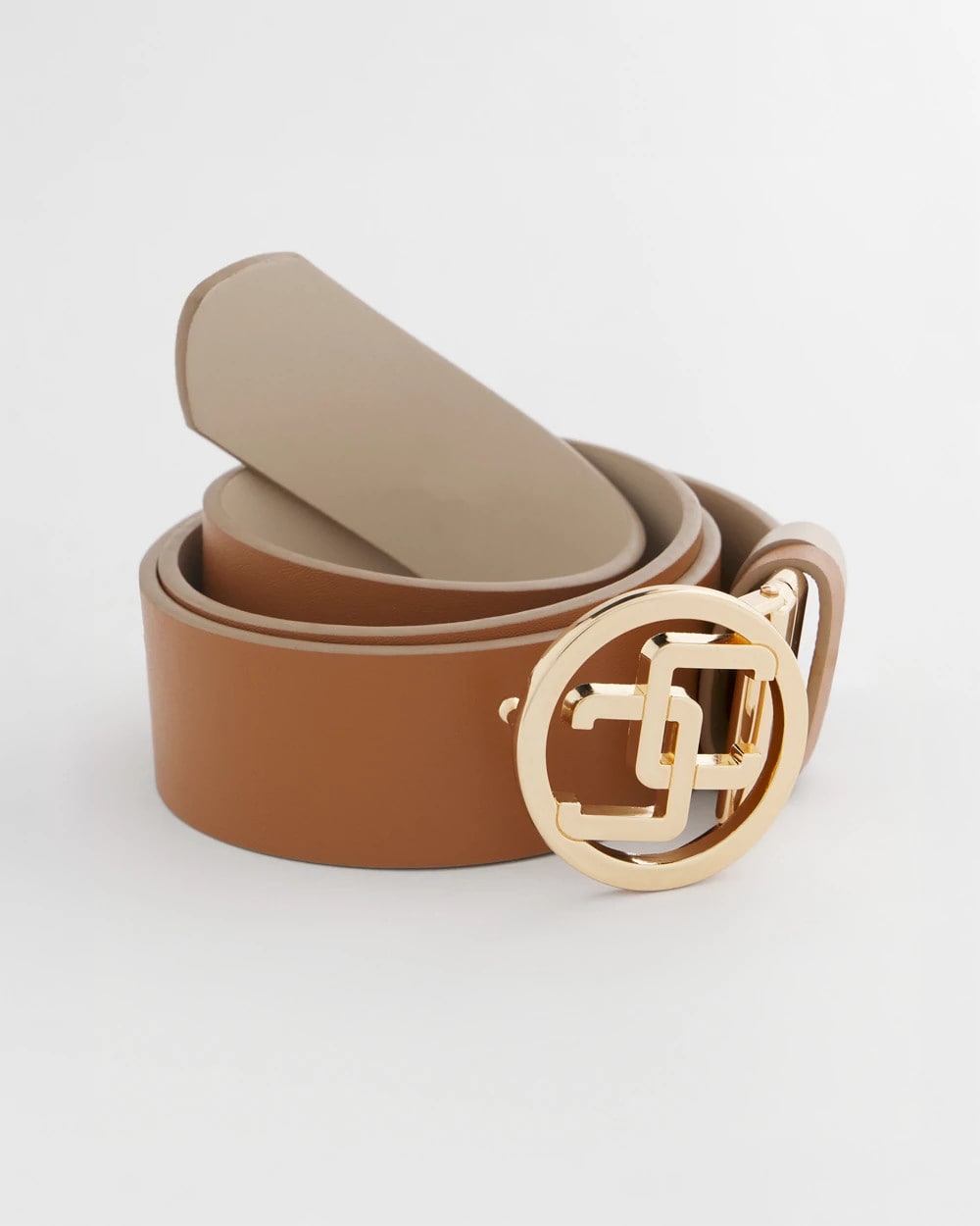 Chico's Online Neutral CC Reversible Double Keeper Belt