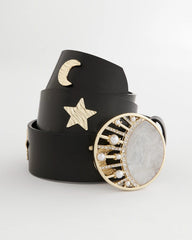 Chico's Outlet Black Moon & Stars Trouser Belt