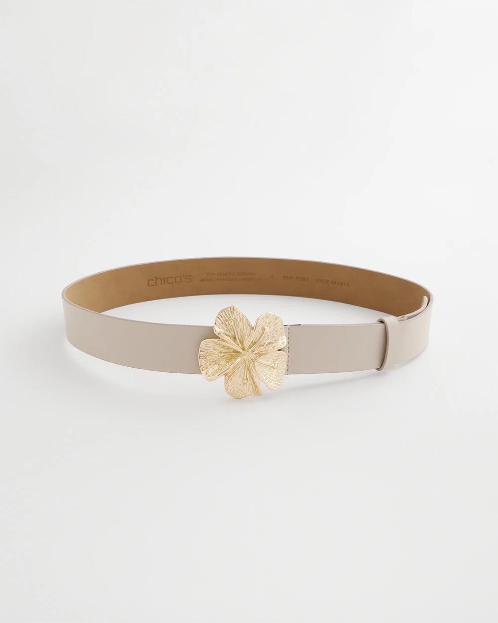 Chico's Discount Neutral Floral Buckle Trouser Belt