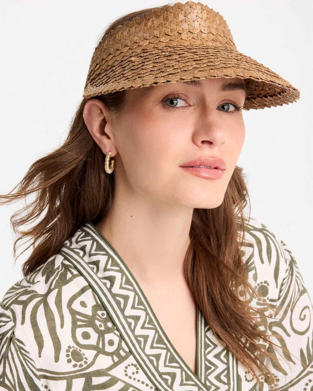 Chico's Discount Brown Chico's x Romi Santorini Visor Hat