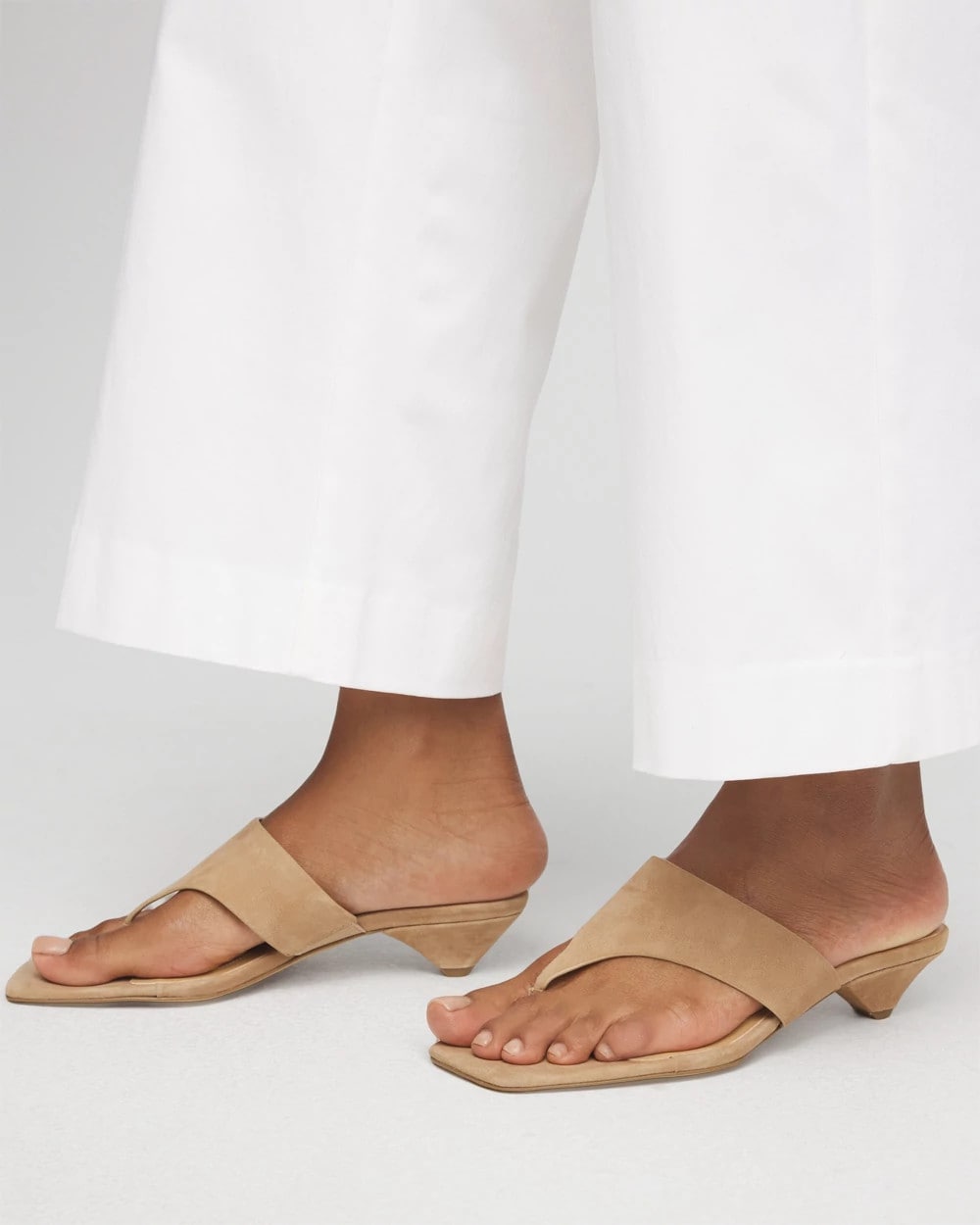 Chico's Sale Light Tan Julia Suede Kitten Heel