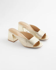 Chico's On Sale Gold Vinia Metallic Rope Block Heels