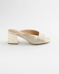 Chico's On Sale Gold Vinia Metallic Rope Block Heels