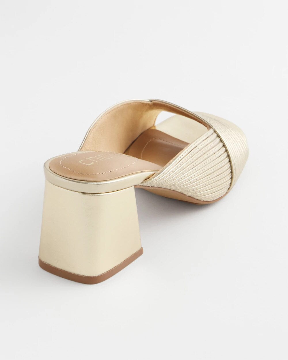 Chico's On Sale Gold Vinia Metallic Rope Block Heels