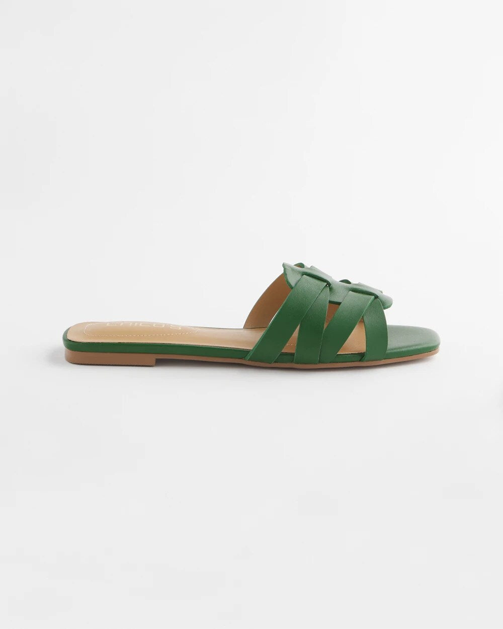 Chico's Online Green Cassidy Cross-Strap Slide Sandals